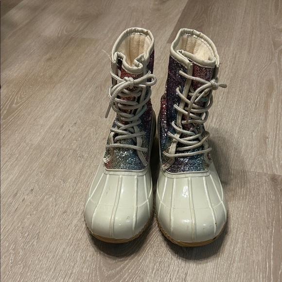 Sugar Multicolored Glitter Lace-Up Snow Boots - Picture 2 of 10